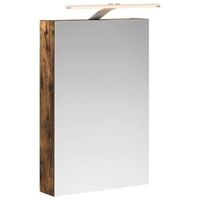 armario con espejo de bano roble ahumado 40 x 105 x 605 cm vidaxl