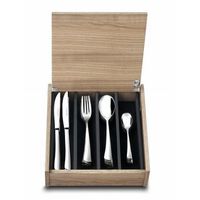 cubiertos de acero inoxidable de 48 piezas elegance - caja de madera la table dalbert