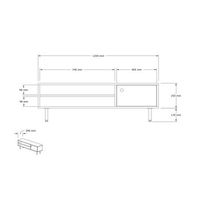 mueble tv con estante avila roble zafiro