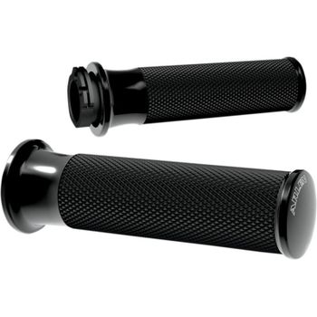 Puño manillar Harley-Davidson Big Twin '82-'99 Arlen Ness Smooth par negro