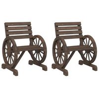 pack 2 uds sillas de jardin  silla de exterior  sillon madera maciza de abeto 58x58x785 cm