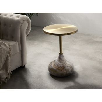 Mesa Aux. Imit Marmol/oro 40dx56 Cms. 40dx56 Cms