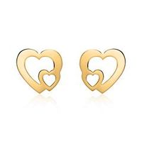 pendientes corazones en oro 14 quilates