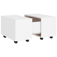 mesa de centro madera contrachapada blanco 60x60x38 cm
