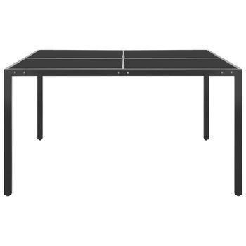 Mesa De Jardín | Mesa De Exterior De Acero Y Vidrio Antracita 130x130x72 Cm