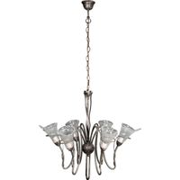 lampara de techo marsala 6xe14 alregxd68cm metalcristal bronce