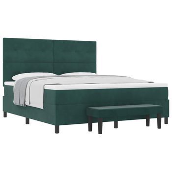 Cama Tapizada 203x180x128 Cm  - Verde