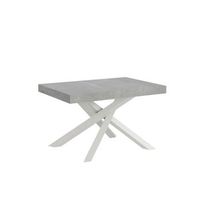 mesa extensible 90x140400 cm volantis cemento estructura blanco