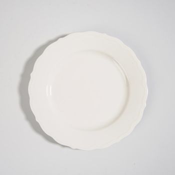 Plato postre de gres blanco D 22 cm