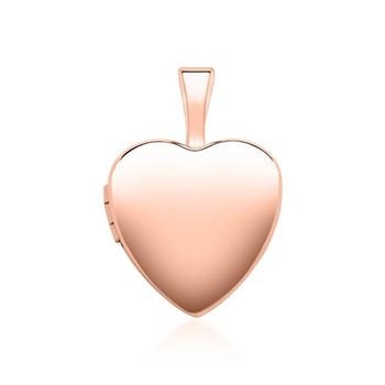 Relicario corazón grabado en oro rosa de 14 quilates con bisagra