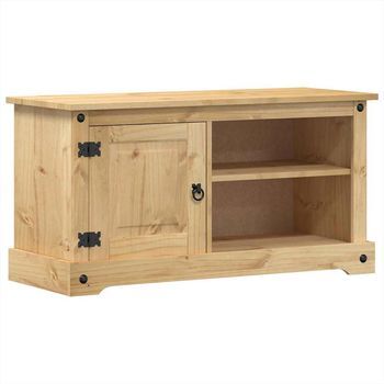 Mueble De Tv | Mueble De Salón | Gabinete De Tv Corona Madera Maciza De Pino 100x40x52 Cm