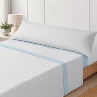 juego sabanas 3 piezas 144 hilos algodon 30 cm cristal 200 cm con dos almohadones rufino diaz azul