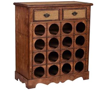 Baul botellero de madera marrón 63x31x69.5h cm