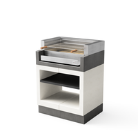 tuozi - barbacoa de obra para lena y carbon modelo kitaway grill acero inoxidable grisblanco - 84 x 63 x 115 cm ref t00977