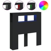 cabecero con led madera de ingenieria negro 100x185x1035 cm
