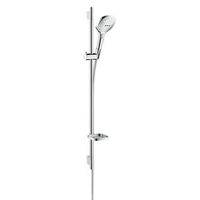 set de ducha hansgrohe raindance select e 120 3jet con barra de ducha 90 cm y jabonera 26621000