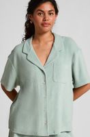 hunkemoller camisa abotonada con textura de toalla verde