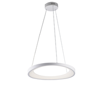 anna lampara colgante circular de metal y aluminio lacado en blanco con led integrado y cables electricos orientables 130 o50 bl249-s50