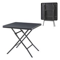mesa plegable mark exterior 78x78x74cm - efecto ratan negro encasa