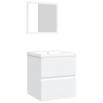 Armario De Lavabo | Gabinete De Lavabo Con Lavamanos Y Espejo Blanco
