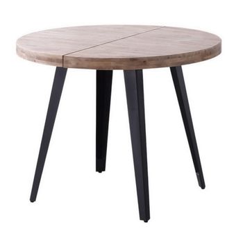 Mesa redonda extensible matika de roble natural