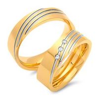 alianzas acero inoxidable chapado en oro 6mm circonitas