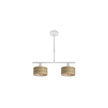 Lampara Gilda 2xe14 Blanco/madera Clara Regx43x14 Cm
