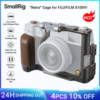 smallrig-jaula retro x100vi para fujifilm x100vi con empunadura de madera placa de liberacion rapida arca-swiss integrada para tripode 4557