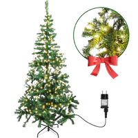 aigostar 120 cm arbol de navidad artificialcon cadena de luces led de 8 m100 led blanco calido8 modos de iluminacion140 ramascolor verdeincluye soporte de meta