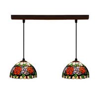 colgante de techo tiffany regleta serie rosy d-20cm x2