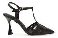 zapato de salon en t abierto por detras en napa black 37