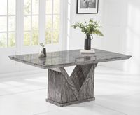 mocha 180cm grey marble dining table