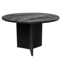 mesa redonda madera de mango acabado negro 120