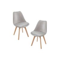 pack 2 sillas synk terciopelo de terciopelo 834944 cm - gris claro