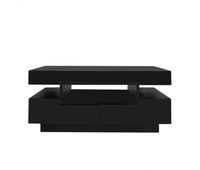 mesa de centro con led - acabado brillante - 4 cajones delanteros y traseros - negro
