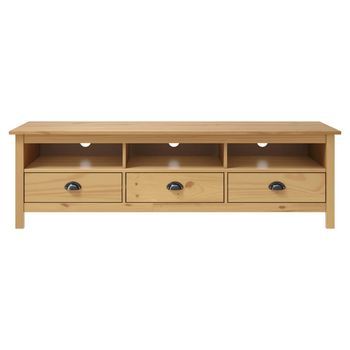 Mueble De Tv Hill Madera Maciza Pino Marrón Miel 158x40x47 Cm