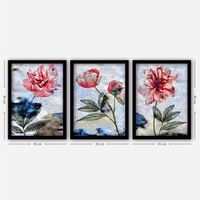 cuadro decorativo enmarcado 3sc84 multicolor 35x45 cm 3 piezas