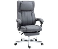 vinsetto silla de masaje con 6 puntos de masaje silla de oficina giratoria silla de escritorio reclinable con altura ajustable control remoto reposapies y reposacabezas gris
