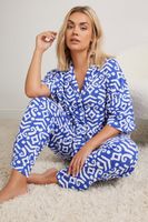 yours pijama algodon azul estampado ikat
