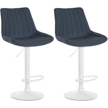 Clp Set De 2 Taburetes De Bar Toni En Tela Gris Oscuro 50x49.5x91 Cm