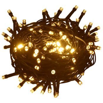 Tira De Luces Con 1000 Leds 100 M 8 Efectos De Luz Ip44 Blanco Cálido