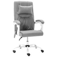 silla de oficina de masaje de tela gris vidaxl