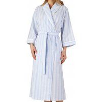 seersucker 34 sleeve belted wrap front housecoat