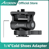 accsoon-adaptador de zapata fria de cabeza de tripode soporte de montaje de 15 kg 180 grados tornillo ajustable de 14 pulgadas accesorio para camara