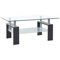 mesa de centro vidrio templado gris transparente 95x55x40 cm vidaxl