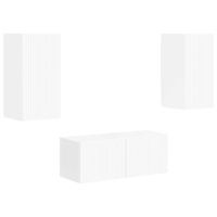 conjunto de mueble de tv 2 uds  mueble de salon  gabinete de tv brillante madera de ingenieria