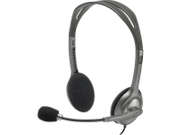 auriculares - logitech h111 jack 35 mm microfono giratorio sonido estereo diadema ajustable windows-mac gris