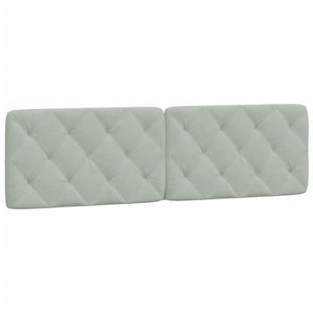 Cabecero De Cama Acolchado Terciopelo Gris Claro 183 Cm Vidaxl