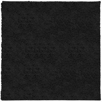 Alfombra Peluda De Pelo Largo Moderna Pamplona Negra 200x200 Cm Vidaxl