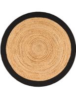 alfombra de yute vibora negro 160 cm redondo